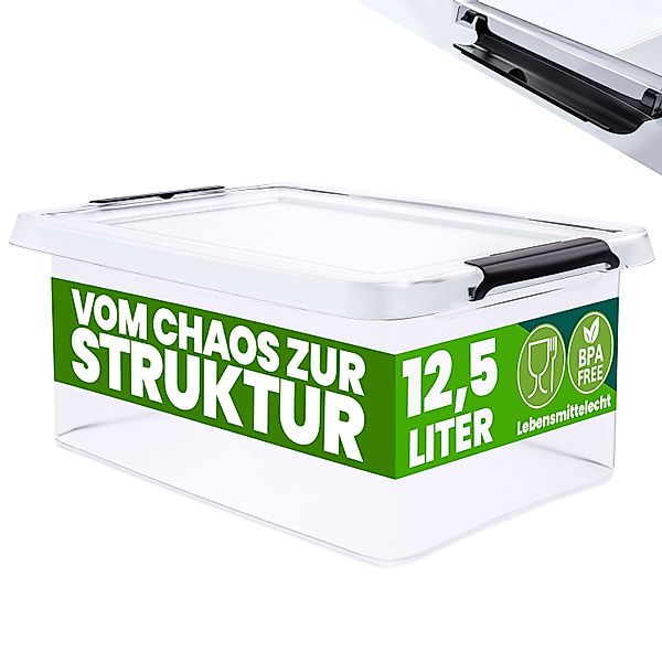 Aufbewahrungsbox Transparent 39x29x17cm 12,5L stapelbar günstig online kaufen