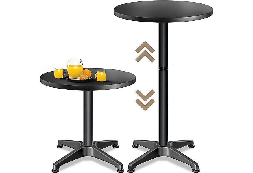 Casaria Stehtisch (1-St), Höhenverstellbar 70cm/115cm Hoch Alu Rund Ø60cm B günstig online kaufen