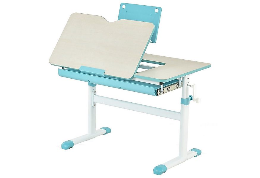 KOMFOTTEU Kinderschreibtisch, mit verstellbarer Tischplatte & Bücherständer günstig online kaufen