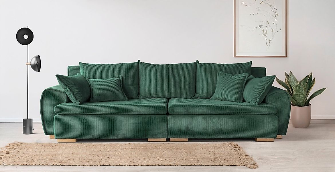 Home affaire Big-Sofa "Katja, B: 275 cm" Mega-Sofa mit 4 Zierkissen günstig online kaufen