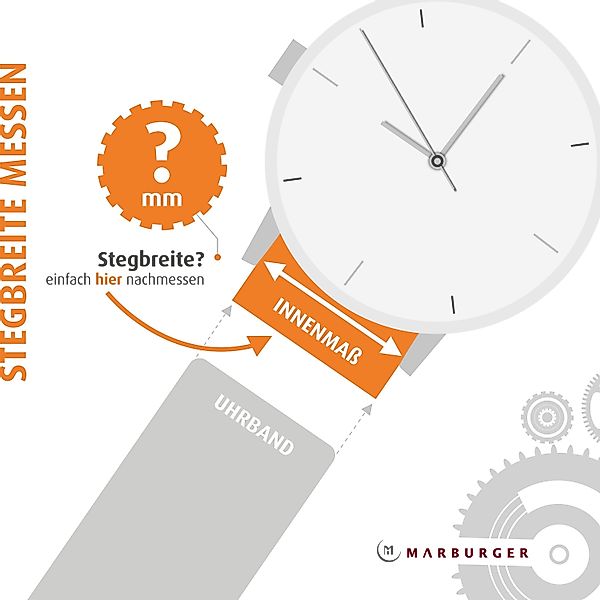 MARBURGER Uhrenarmband 18mm Kunststoff Silikon Rot günstig online kaufen