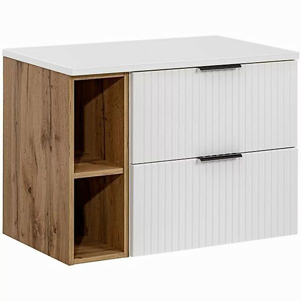 Lomadox Waschbeckenschrank ADELAIDE-56-WHITE 80cm breit, spiegelverkehrt mo günstig online kaufen