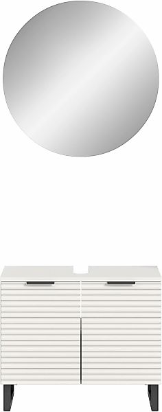 welltime Badmöbel-Set "Litica, Breite 70 cm, hochwertige Rillenfräsung, Met günstig online kaufen