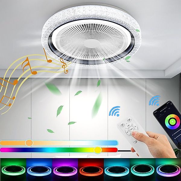 LETGOSPT LED Deckenleuchte 60W Bluetooth Musik günstig online kaufen