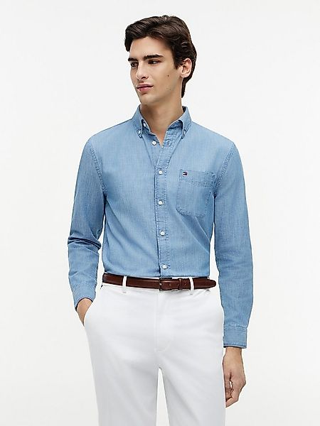 Tommy Hilfiger Langarmhemd CHAMBRAY POCKET Regular Fit günstig online kaufen