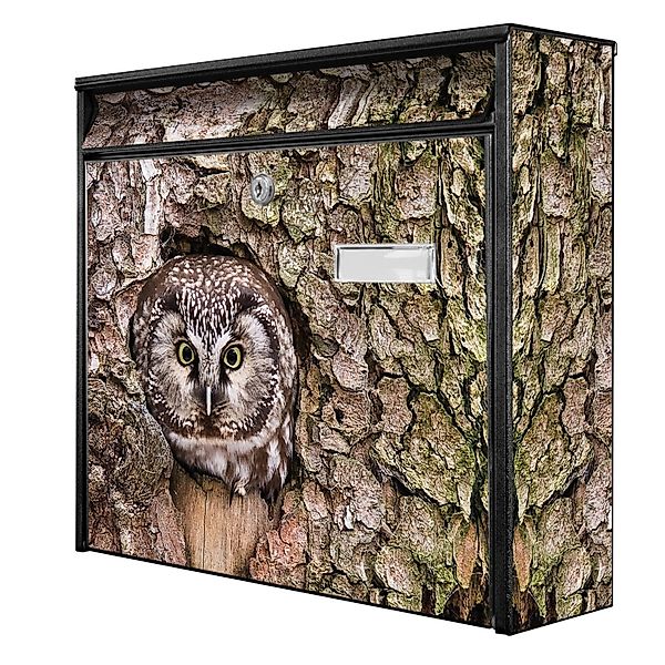 Banjado Briefkasten Schwarz 36.2x32.2x10cm Groß / Inkl. Montagematerial & 2 günstig online kaufen