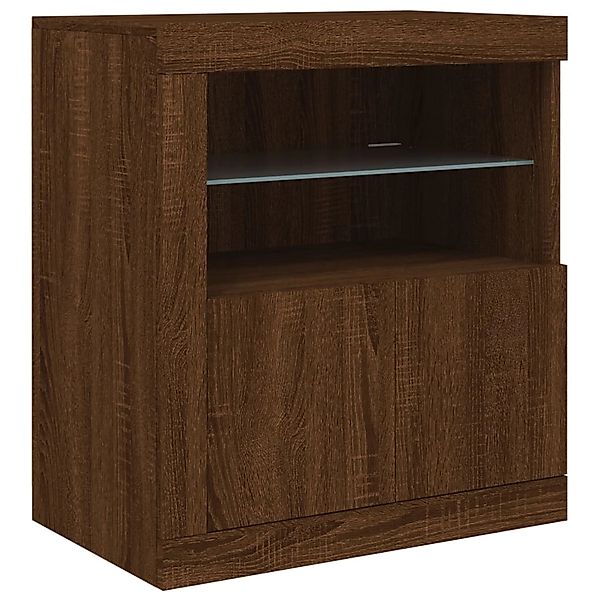 vidaXL Sideboard mit LED-Leuchten Braun Eichen-Optik 60,5x37x67 cm 836622 günstig online kaufen
