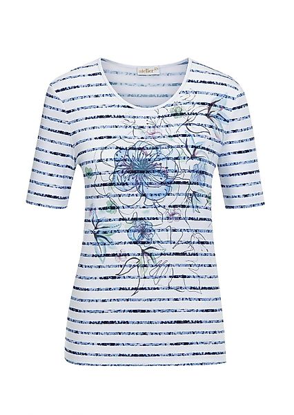 GOLDNER Print-Shirt "Bequemes Druckshirt in Blumen-Ringeloptik" Ohne günstig online kaufen