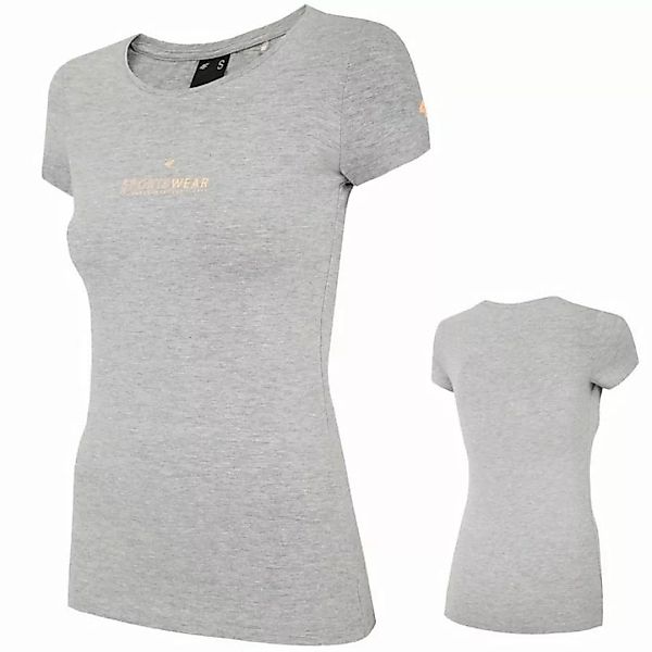 4F Kurzarmshirt 4F - Damen T-Shirt Casual Baumwollshirt Sportshirt, grau günstig online kaufen