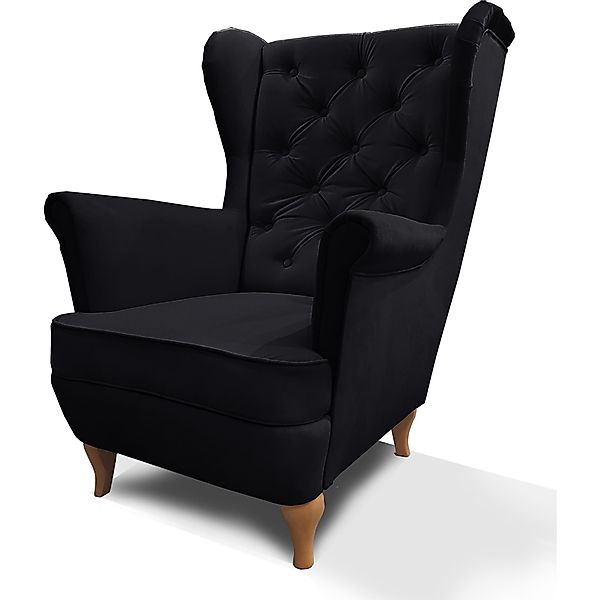 Beautysofa Ohrensessel Sessel FALCO Chesterfield Wohnzimmersessel günstig online kaufen