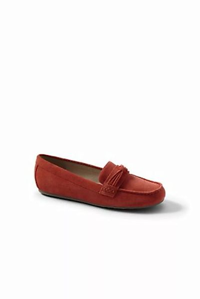 Komfort-Pennyloafer mit Knotendetail, Damen, Größe: 41.5 Weit, Rot, Leder, günstig online kaufen