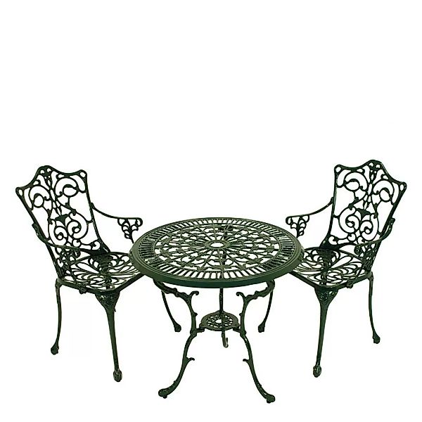 Balkonmöbel Set in Dunkelgrün Vintage Look (dreiteilig) günstig online kaufen