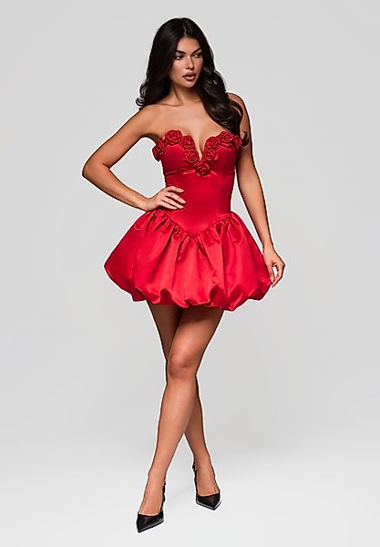 OMBRE Abendkleid Ballon-Minikleid mit Rosendetails günstig online kaufen