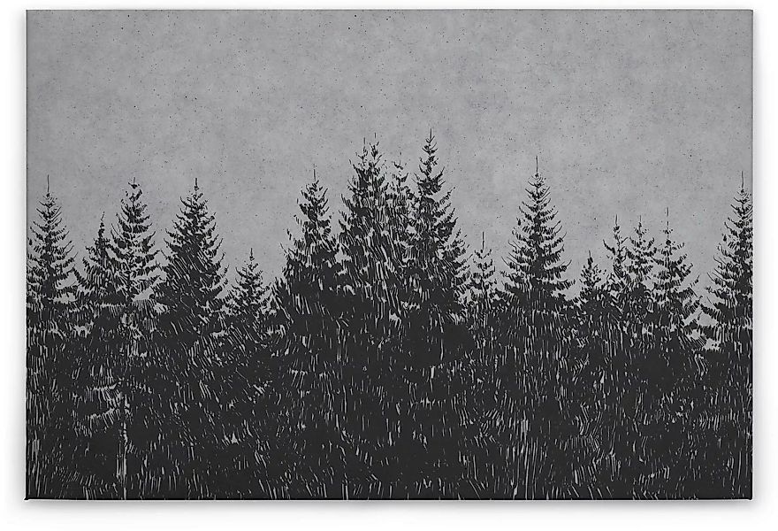 A.S. Création Leinwandbild "black forest 3", Wald, (1 St.), Wald Bild Keilr günstig online kaufen