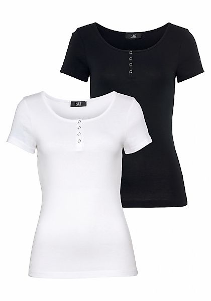 H.I.S T-Shirt Set, 2 Stk. Kurzarm, unifarben, aus Baumwolle, im Set erhältl günstig online kaufen