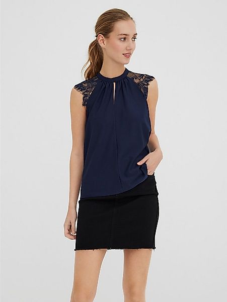 Vero Moda Spitzentop VMMILLA SL LACE TEE Materialmix, regular fit günstig online kaufen