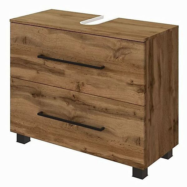 Lomadox Waschbeckenschrank MANLY-03 70 cm Wotaneiche Nb. B/H/T: 70/58/35 cm günstig online kaufen