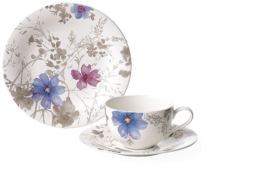 Villeroy & Boch Kaffeeservice »Mariefleur Gris Basic«, (Set, 18 tlg., 6x Ka günstig online kaufen