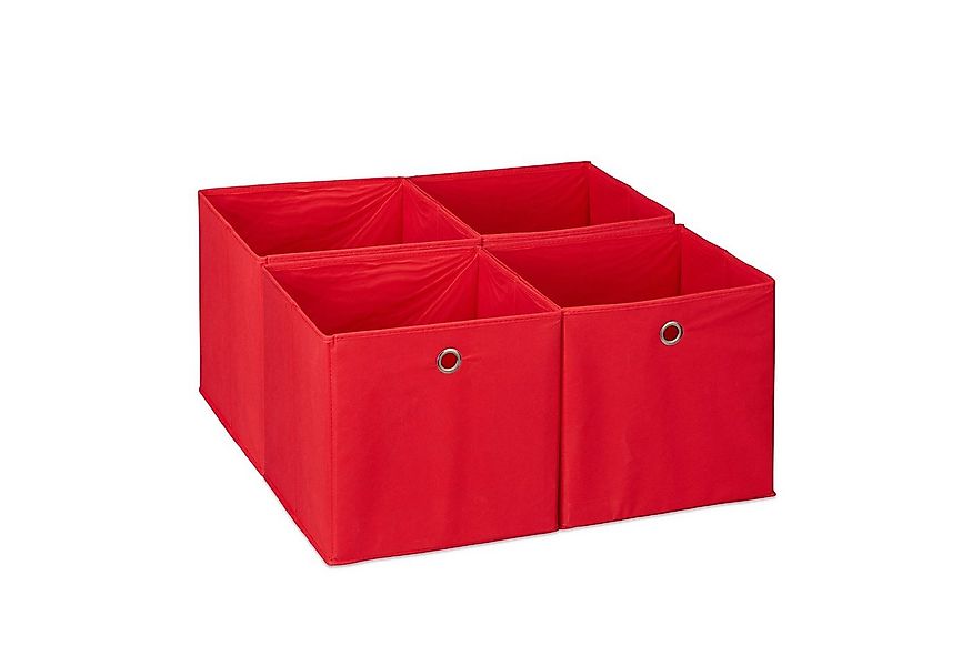 relaxdays Aufbewahrungsbox im 4er Set, rot günstig online kaufen