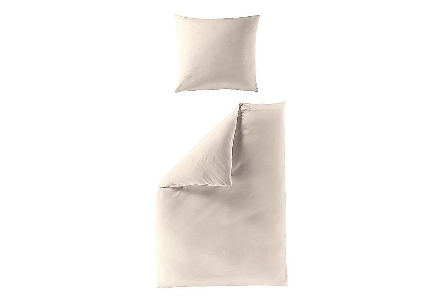 BIERBAUM Bettwäsche Biber-Bettwäsche REKA, 135 x 200 cm, Creme, Baumwolle, günstig online kaufen