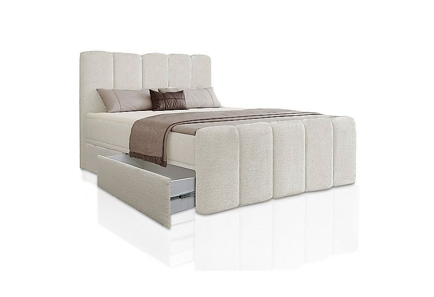 Juskys Boxspringbett Manitoba, Bett mit Federkernmatratze, Topper und Bettk günstig online kaufen