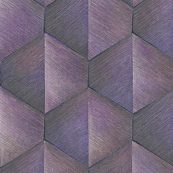 Bricoflor Lila Tapete Geometrisch in 3D Optik Ideal für Wohnzimmer und Essz günstig online kaufen