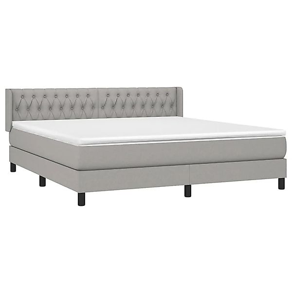 vidaXL Boxspringbett mit Matratze Hellgrau 180x200 cm Stoff 3129969 günstig online kaufen