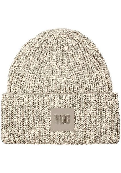 UGG Beanie W CHUNKY RIB BEANIE Wintermütze, Strickmütze mit Logobadge günstig online kaufen