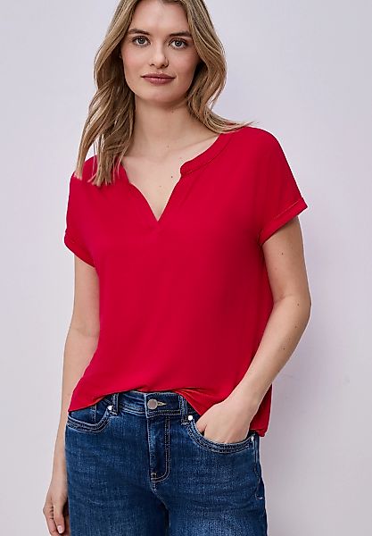 STREET ONE T-Shirt mit geschlitztem Rundhalsausschnitt günstig online kaufen