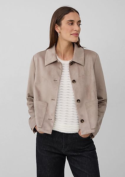 s.Oliver Funktionsjacke Indoor-Jacke Jacke in Veloursleder-Optik günstig online kaufen