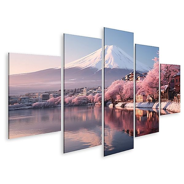 islandburner Leinwandbild Schöne Fuji Berg Kirschblüten günstig online kaufen