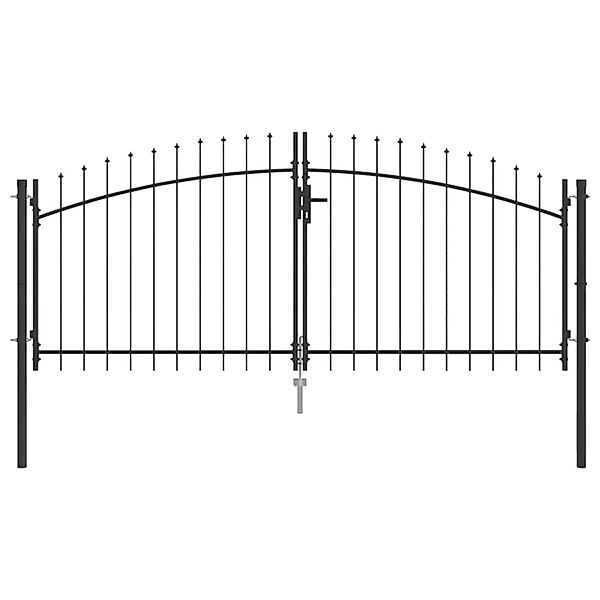 vidaXL Gartentor mit Schloss Grau 100 x 300 cm Stahl 42008845 günstig online kaufen