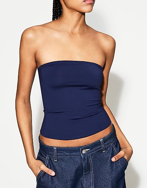 Bershka Bandeau-Top Damen Xl Marinenblau günstig online kaufen