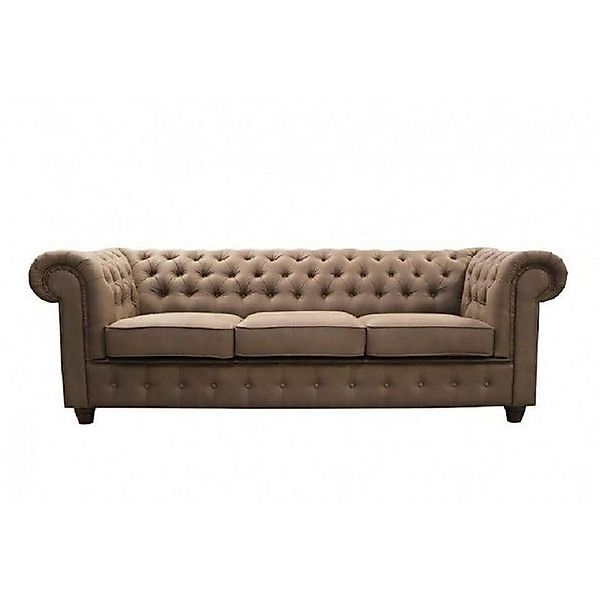 JVmoebel Sofa Brauner Chesterfield Designer Dreisitzer Polster Couch 3-Sitz günstig online kaufen