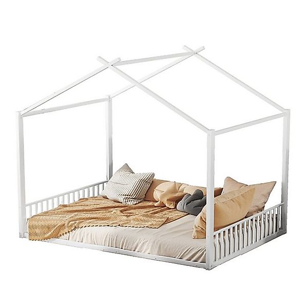 Flieks Metallbett, Doppelbett Hausbett Kinderbett 140x200cm mit Lattenrost günstig online kaufen