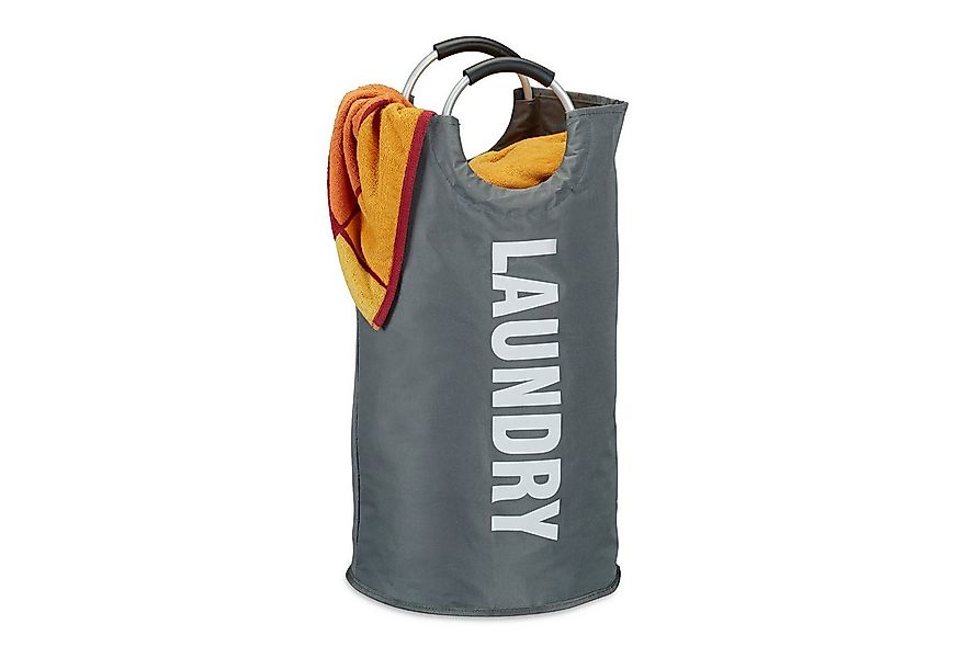 relaxdays Wäschekorb Faltbarer Wäschekorb mit Henkel, Dunkelgrau günstig online kaufen