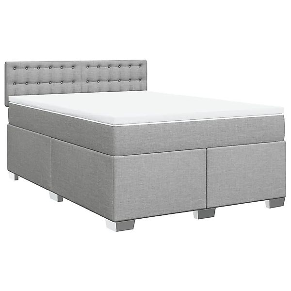vidaXL Boxspringbett mit Matratze Hellgrau 140x190 cm Stoff 3288197 günstig online kaufen