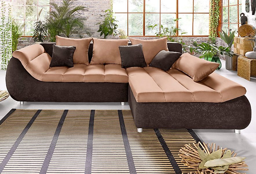 INOSIGN Ecksofa »Imola modern und elegant, bequem, aktuelle Steppung im Sit günstig online kaufen