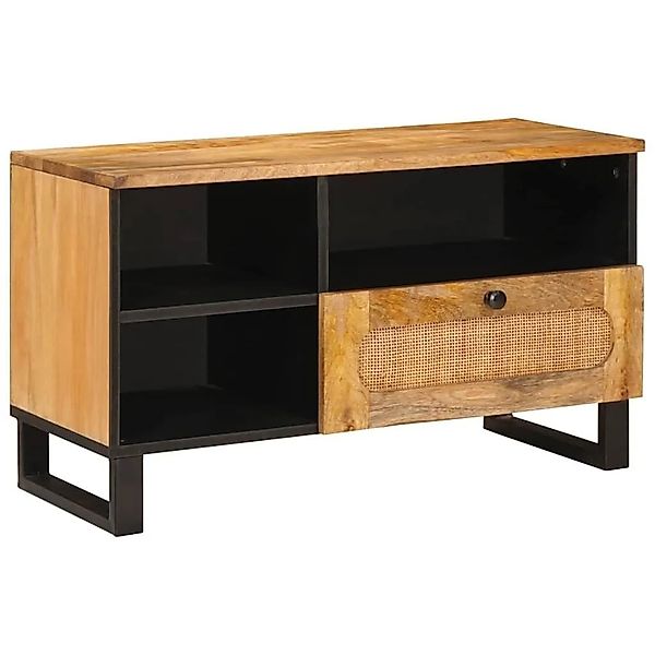 vidaXL TV-Schränk mit Regal Braun 80 x 33 x 46 cm Massivholz Mango 4018061 günstig online kaufen