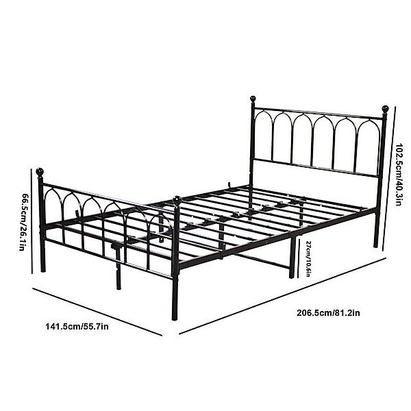 REDOM Metallbett Einzelbett Jugendzimmer mit Lattenrost ohne Martatze (140x günstig online kaufen