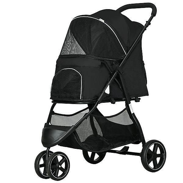 PawHut Hundekinderwagen, Katzenbuggy für Haustiere, zusammenklappbar, mit 2 günstig online kaufen
