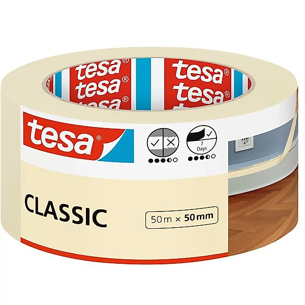 Tesa Malerband Classic 50 m : 50 mm günstig online kaufen