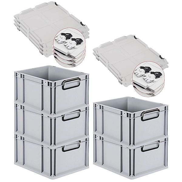 PROREGAL SuperSparSet 5x Eurobox Nextgen Color Mit Scharnierdeckel HxBxT 22 günstig online kaufen