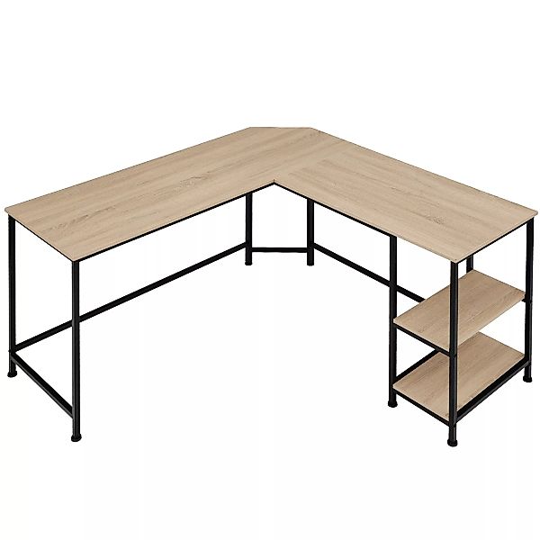 Schreibtisch Hamilton 138x138x75,5cm - Industrial Holz hell, Eiche Sonoma günstig online kaufen