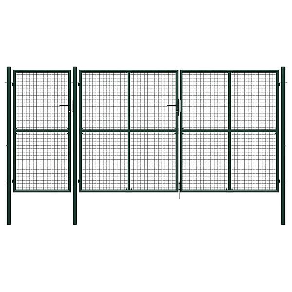vidaXL Gartentor Stahl 400 x 200 cm Grün 144315 günstig online kaufen