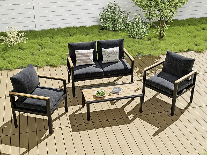 MeXo Gartenlounge-Set Balkonmöbel Set für 3-4 günstig online kaufen