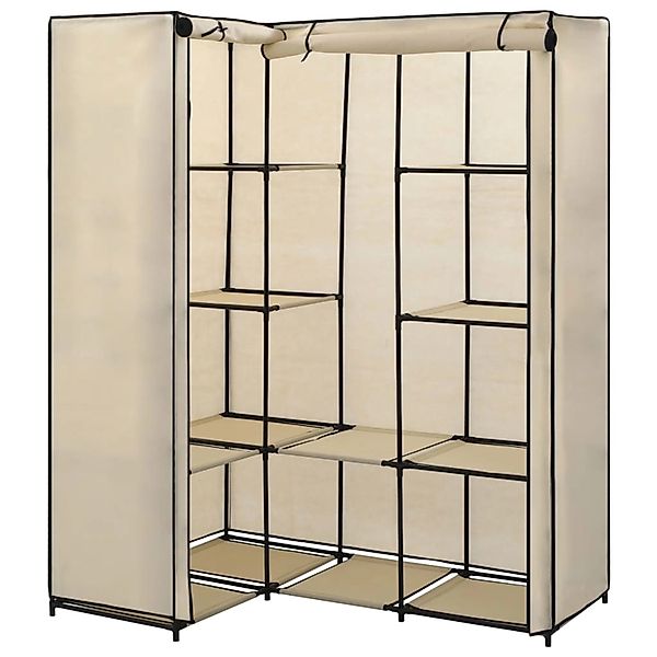 vidaXL Stoffschrank Eckkleiderschrank Creme 130 x günstig online kaufen