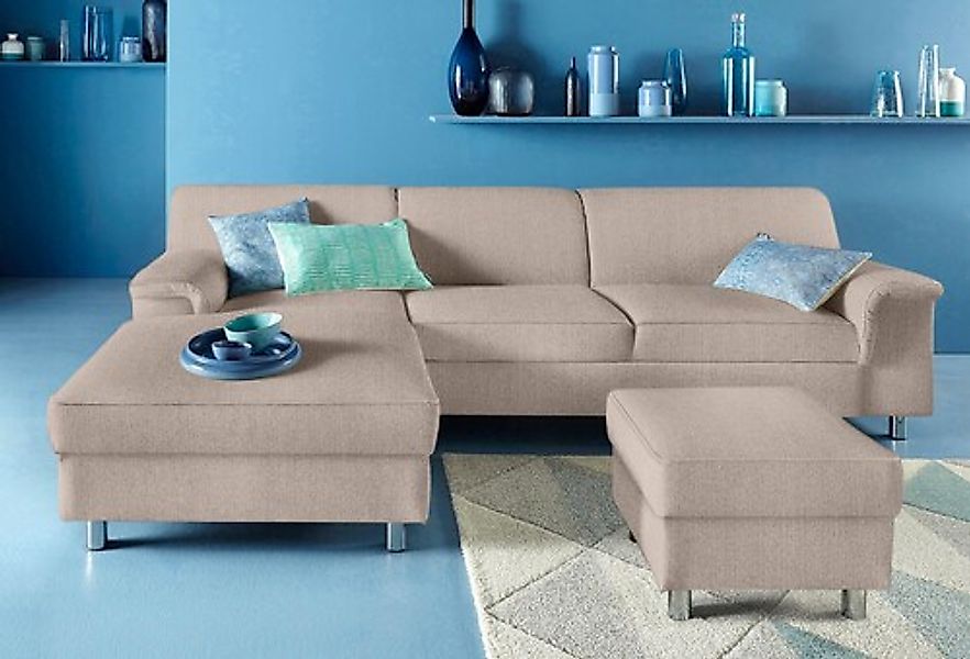 DOMO collection Ecksofa »Jamie, modern und elegant, Fußhöhe 9cm, L-Form,« w günstig online kaufen