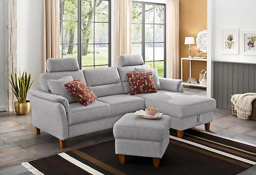 Home affaire Ecksofa »Palmera L-Form, B: 244 cm« optional Bettfunktion & Be günstig online kaufen
