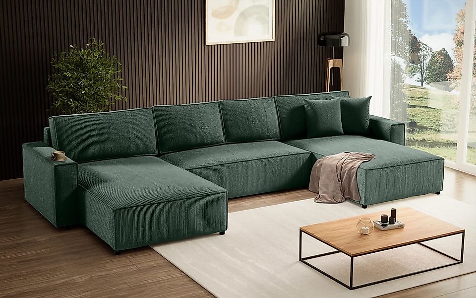 Beautysofa Ecksofa U-Form Parys, mit Schlaffunktion, günstig online kaufen